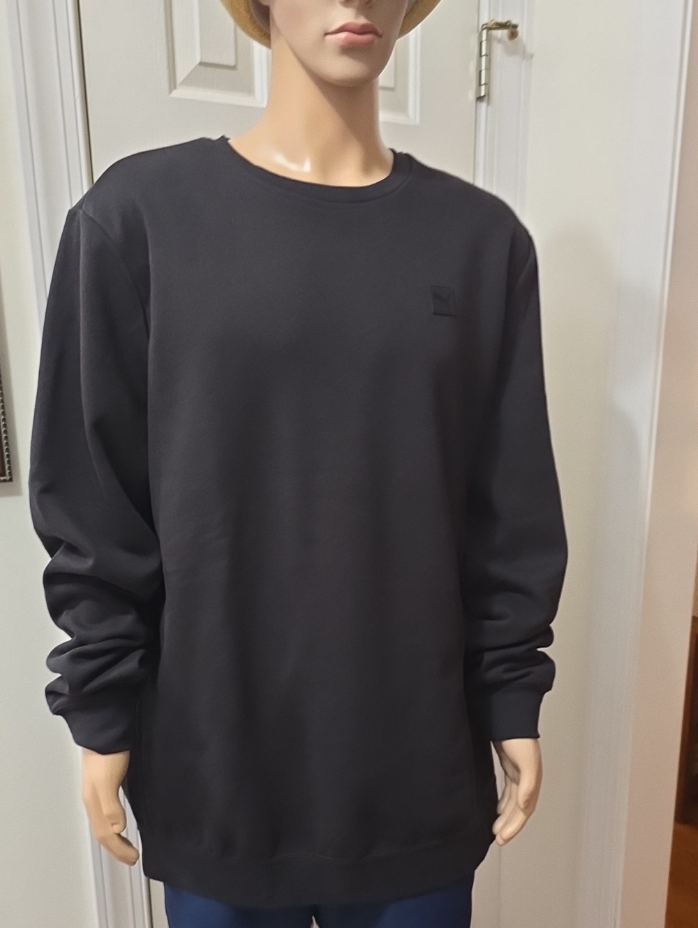PUMA SIGNATURE BRAND MEN'S BIG & TALL BLACK PULLOVER SWEATSHIRT SIZE 5XLT